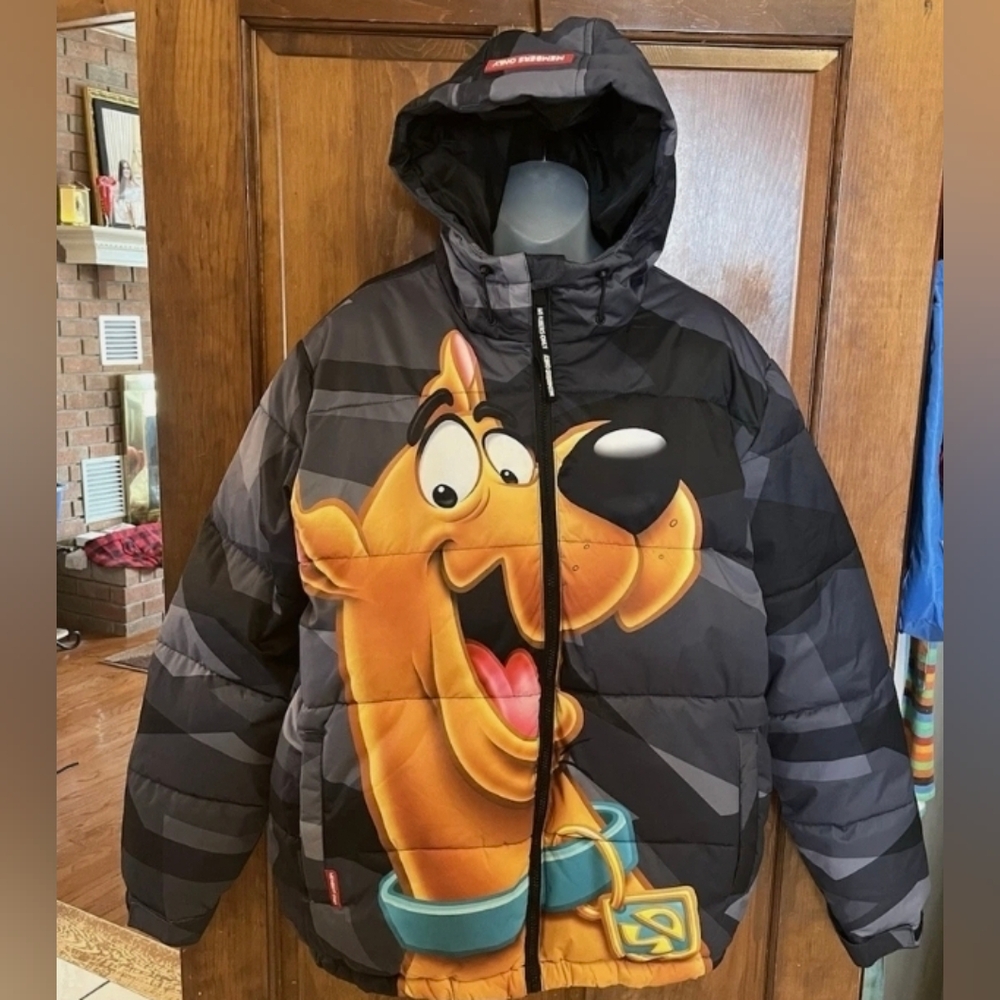 New Members Only X Nickelodeon Scooby Doo Puffer Jacket Size Medium BNWT Rare